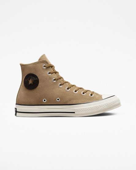 Tenis Converse Chuck 70 Camurça Cano Alto Feminino Marrom Pretas | PT T0T459P